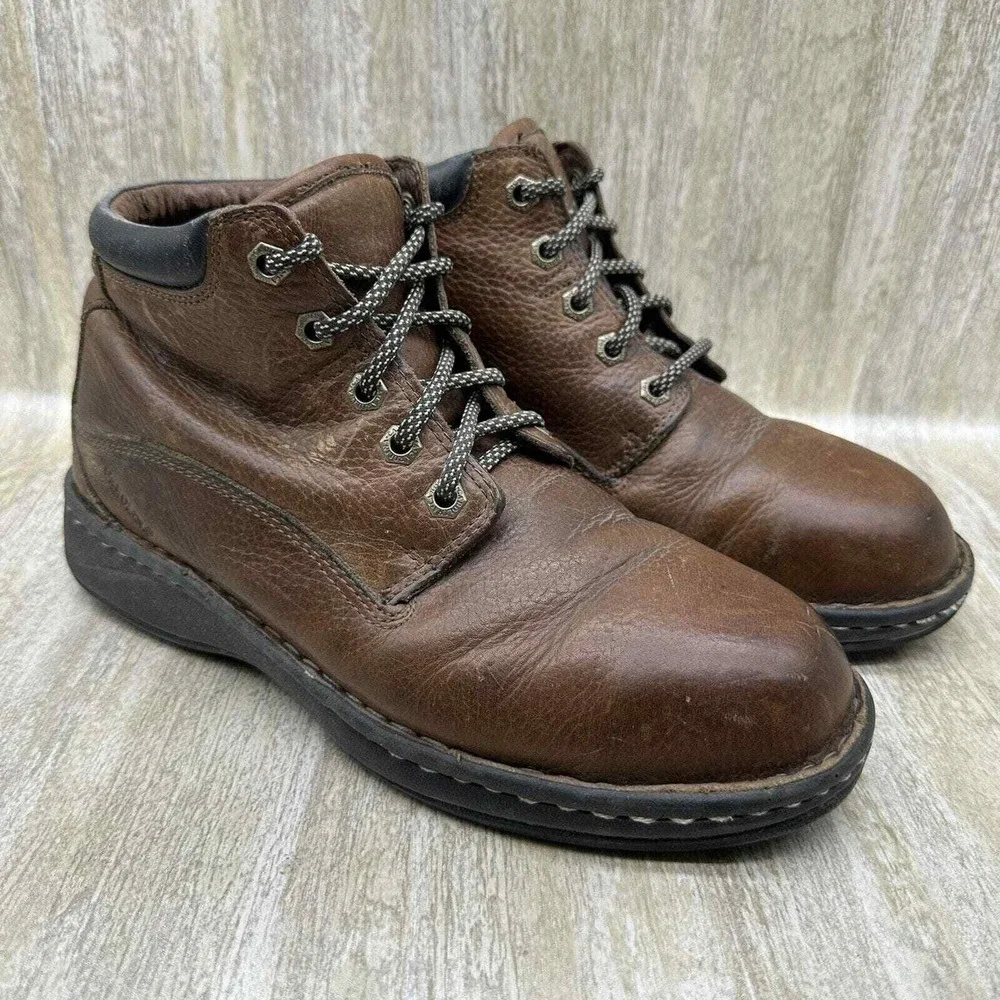 Vintage Carolina Brown Leather Boots Mountain Trail Hiking Vibram Womens 9W